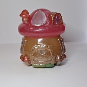Whimsical Mushroom House Jar
